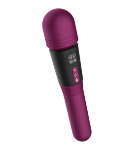 Harley - Dual-Headed AV LCD Screen Heating AV Vibrator Wand (Chargeable - Purple)